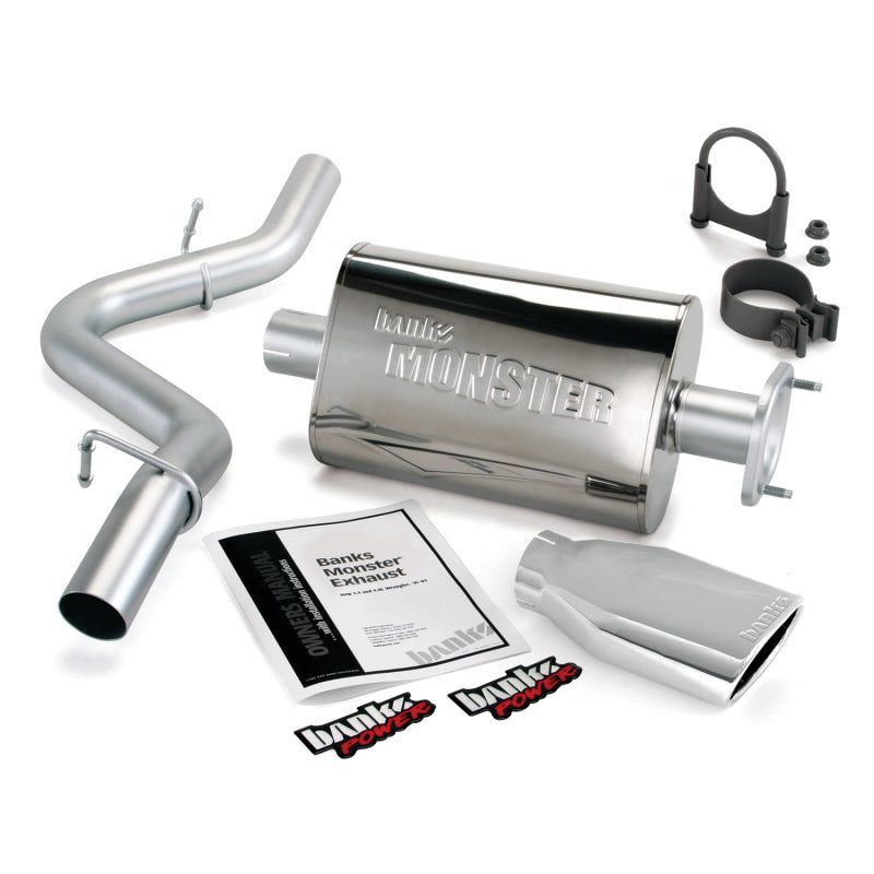 Banks Power 04-06 Jeep 4.0L Wrangler Monster Exhaust System - SS Single Exhaust w/ Chrome Tip Catback Banks Power