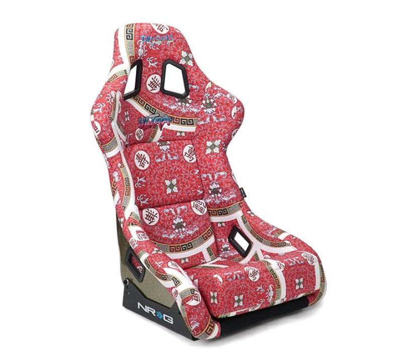 NRG FRP Bucket Seat PRISMA Oriental Longivity Plate Edition W/ Gold Pearlized Back - Large Race Seats NRG