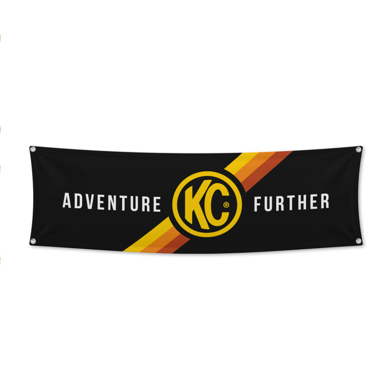 KC HiLiTES 17in. x 60in. Banner - Black w/Yellow Stickers/Decals/Banners KC HiLiTES