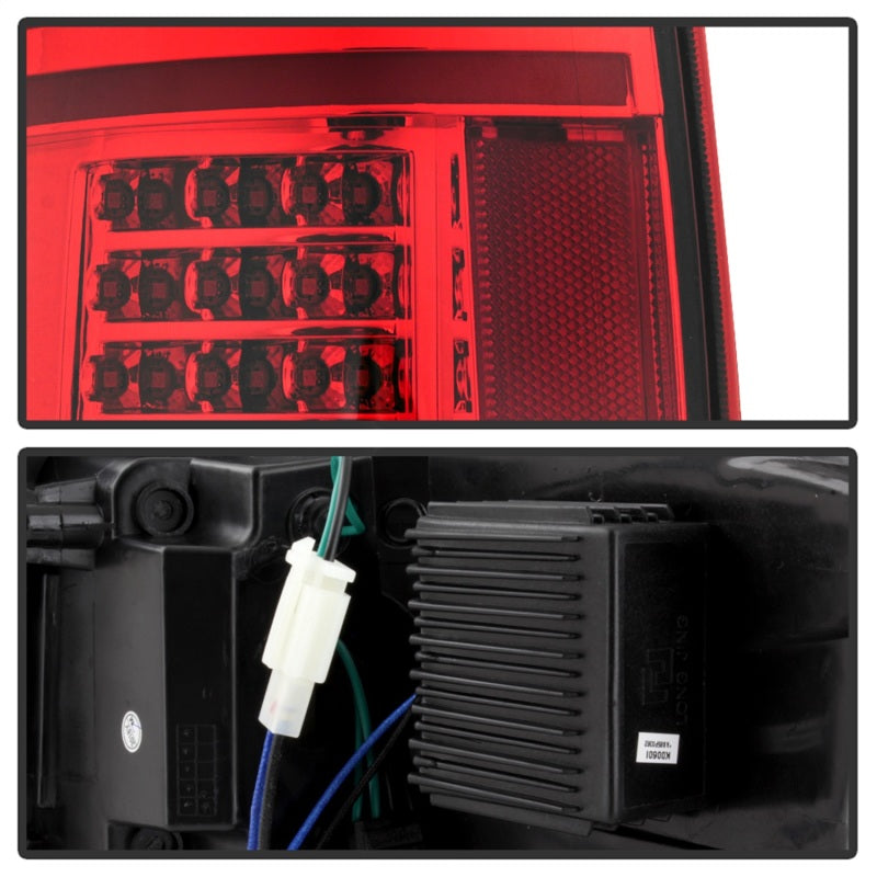 xTune 09-14 Ford F-150 Light Bar LED Tail Lights - Red Clear (ALT-JH-FF15009-LBLED-RC) Tail Lights SPYDER