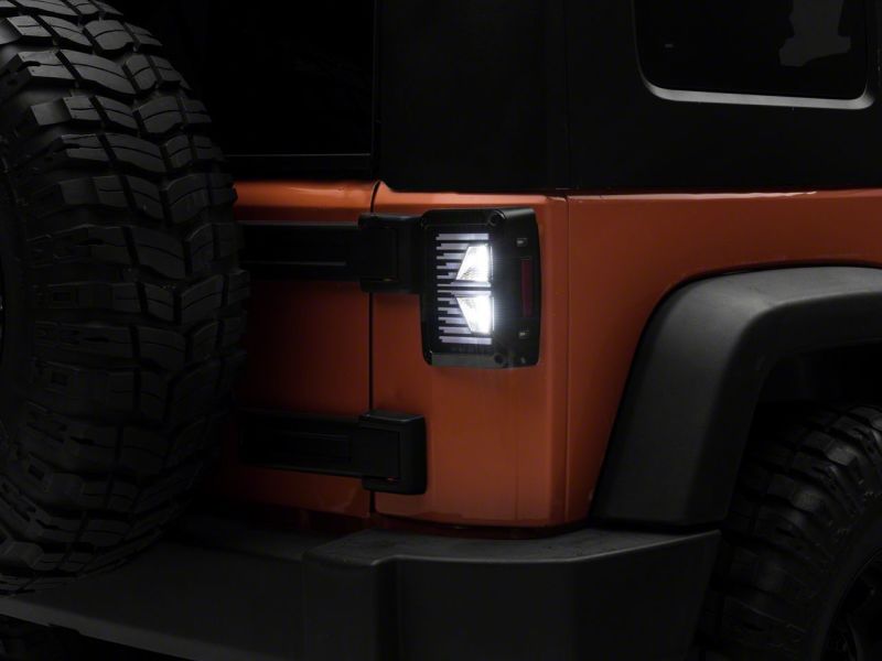 Raxiom 07-18 Jeep Wrangler JK Axial Series Vision LED Tail Lights- Blk Housing (Clear Lens) Tail Lights Raxiom