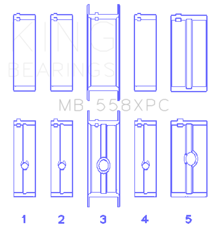 King Engine Bearings Chrysler 273, 301, 313, 318, 340 Crankshaft Main Bearing Set Bearings King Engine Bearings