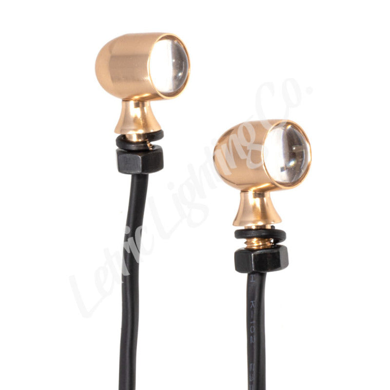 Letric Lighting 12mm Mini Red Running Red Turn Signal LED - Gold Anodized Light Accessories and Wiring Letric Lighting