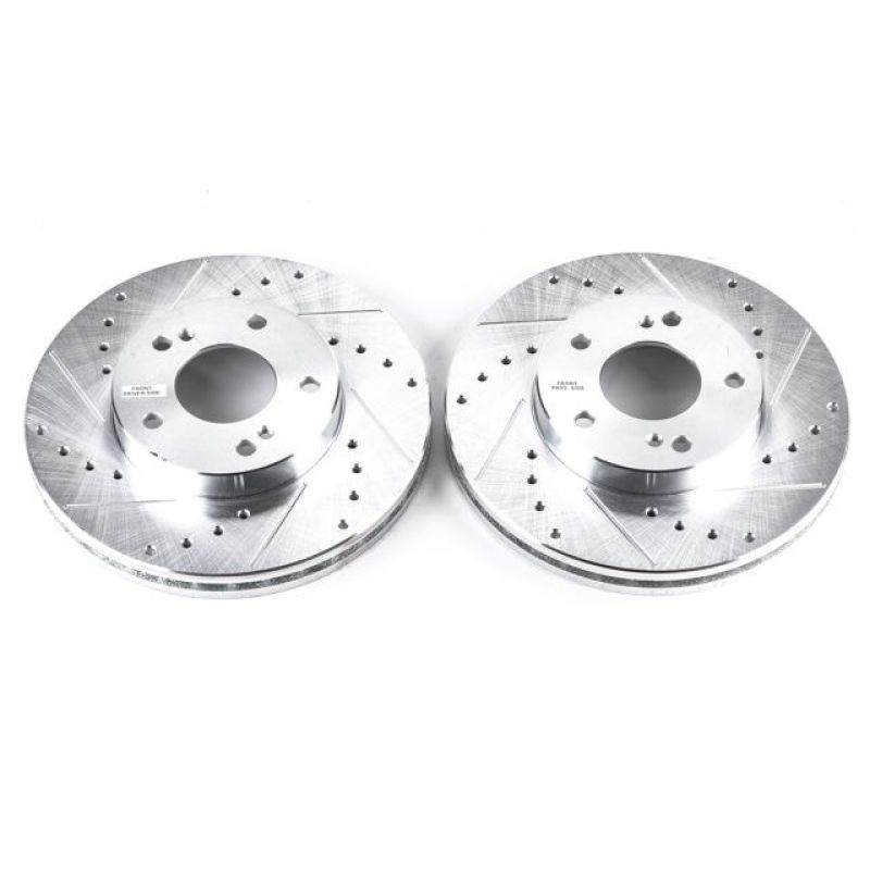 Power Stop 93-97 Infiniti J30 Front Evolution Drilled & Slotted Rotors - Pair Brake Rotors - Slot & Drilled PowerStop