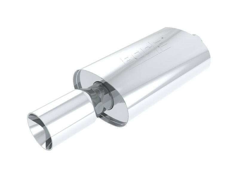 Borla Boomer Blow Torch Muffler Oval 2-1/4in x 4in Side Round Out Muffler Borla