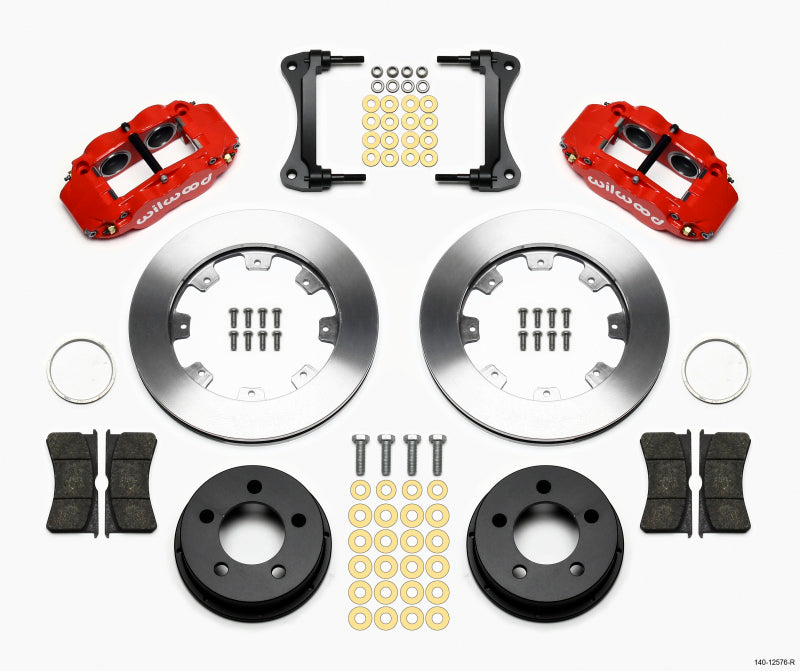 Wilwood Narrow Superlite 4R Front Kit 12.19in Drilled Red 87-89 Jeep YJ Big Brake Kits Wilwood