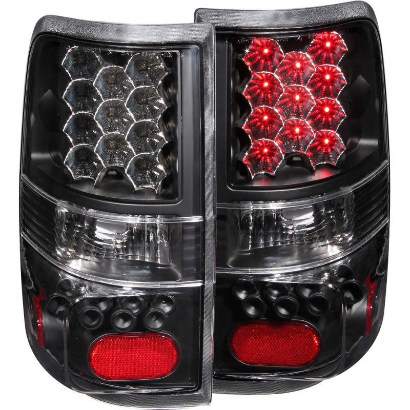 ANZO 2004-2008 Ford F-150 LED Taillights Black Tail Lights ANZO