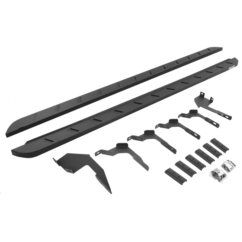 Go Rhino 19-22 Ford Ranger Crew Cab 4DR RB10 Slim Running Boards Kit (Incl. Brackets) - Tex. Blk Running Boards Go Rhino