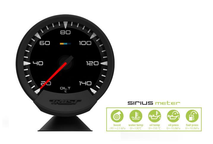 GReddy Sirius Meter - Oil Temp 20/140 (Deg.C) 74mm Analog Gauge (w/Oil Temp Sensor & Harness Set) Gauges GReddy