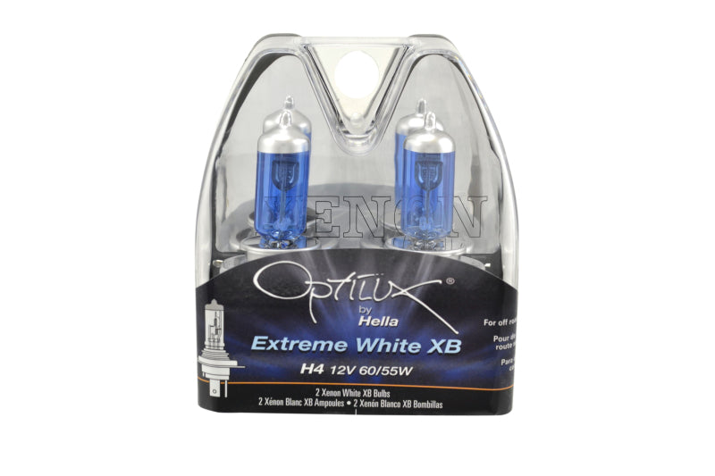 Hella Optilux 12V 60/55W H4/9003 P43t Extreme White XB Bulb (Pair) Bulbs Hella
