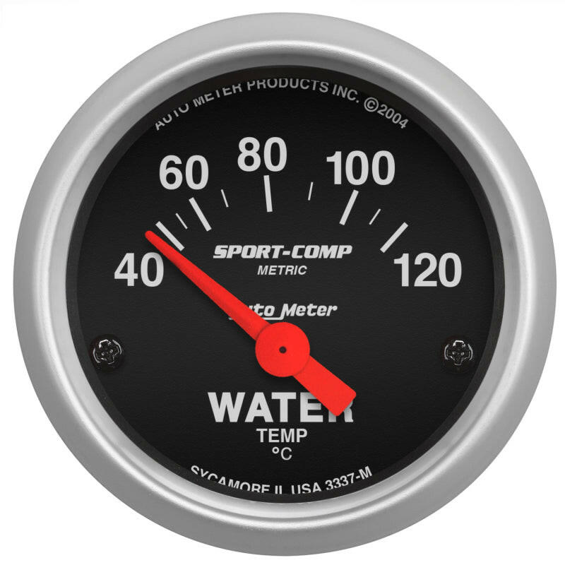 Autometer Sport-Comp 52mm 40-120 Degree Short Sweep Electronic Water Temperature Gauge Gauges AutoMeter