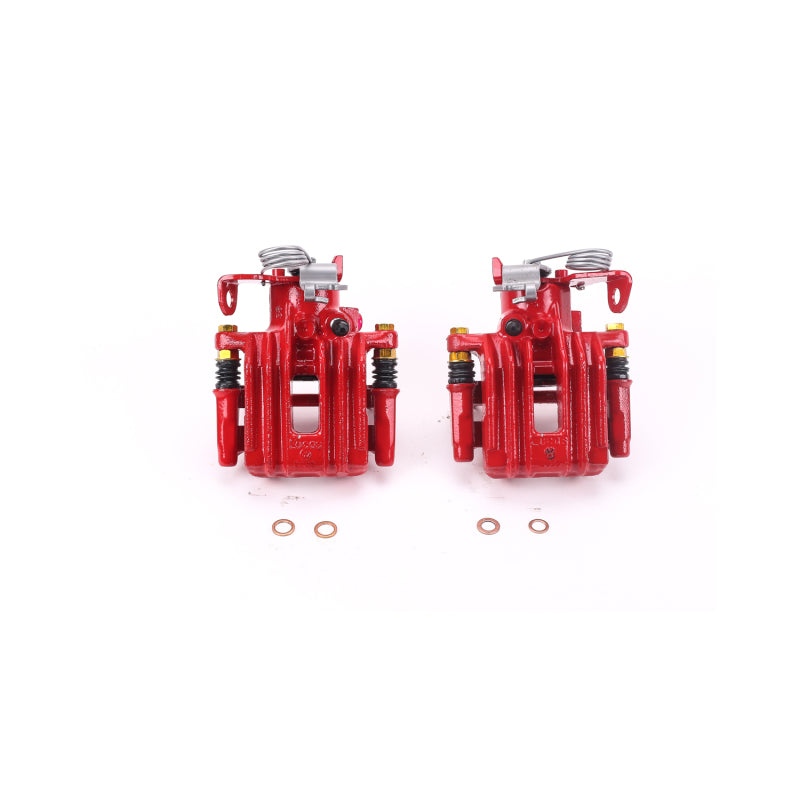 Power Stop 98-04 Audi A6 Quattro Rear Red Calipers w/Brackets - Pair Brake Calipers - Perf PowerStop