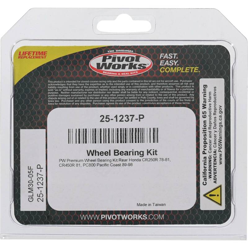 Pivot Works Honda Wheel Bearing Kit Premium Bearings Control Arms Pivot Works