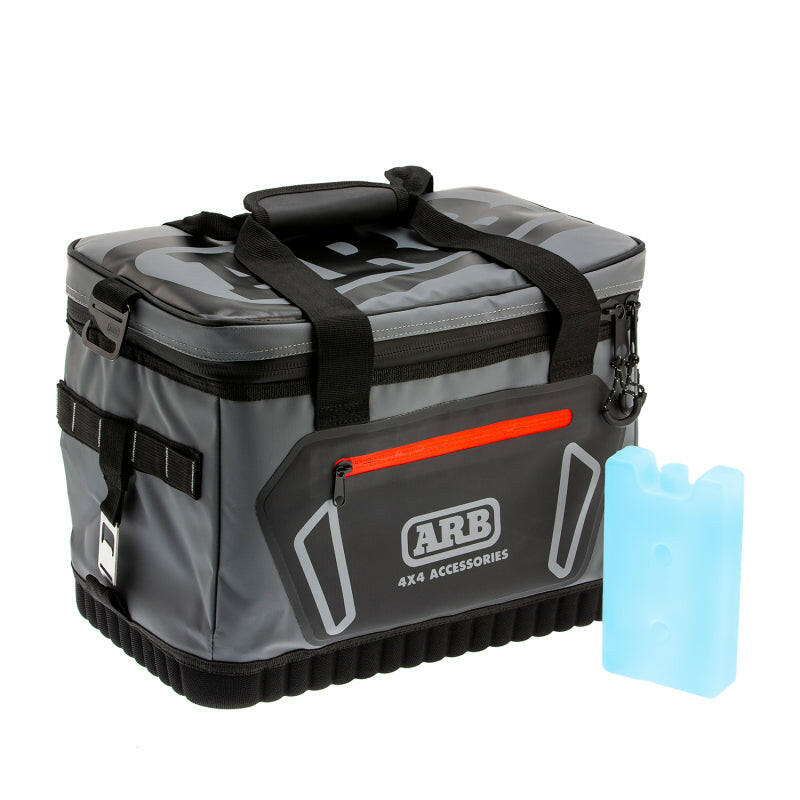 ARB Cooler Bag Charcoal w/ Red Highlights 15in L x 11in W x 9in H Holds 22 Cans Tow Straps ARB