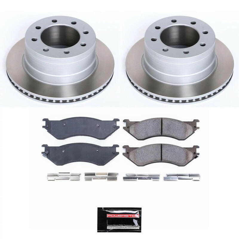 Power Stop 03-08 Dodge Ram 3500 Rear Semi-Coated Rotor Kit Brake Kits - Performance Blank PowerStop