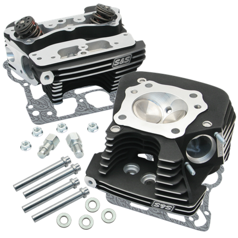 S&S Cycle 08-16 Touring Super Stock 89cc Cylinder Head Kit - Wrinkle Black Heads S&S Cycle