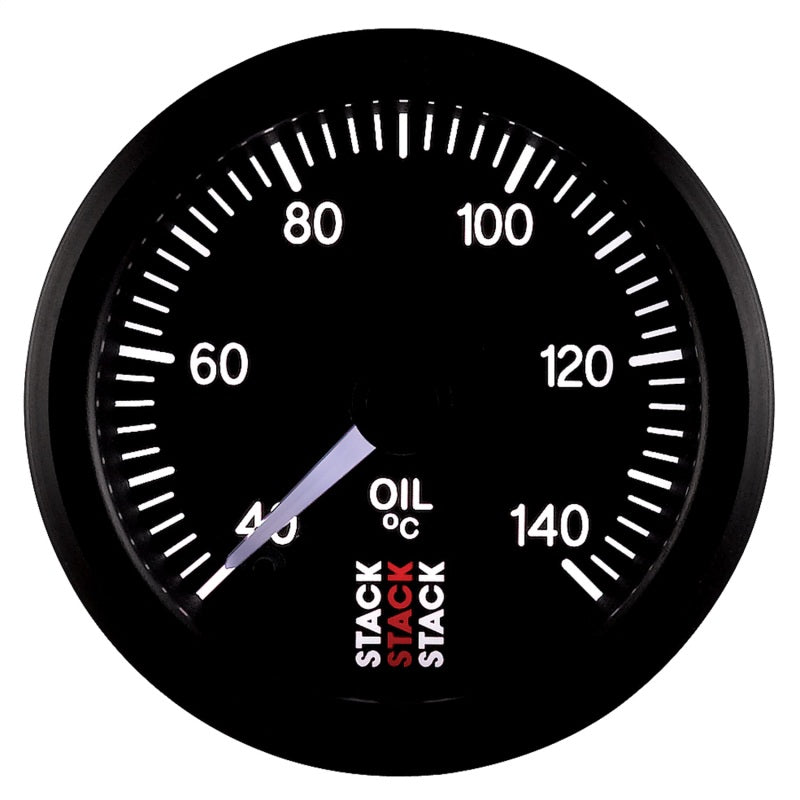 Autometer Stack 52mm 40-140 Deg C 1/8in NPTF Male Pro Stepper Motor Oil Temp Gauge - Black Gauges AutoMeter