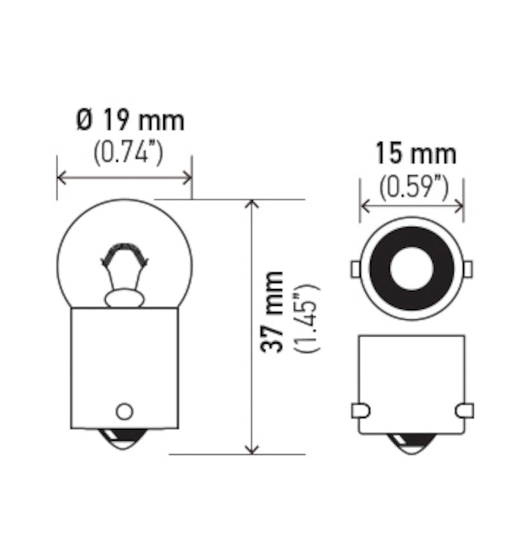 Hella Bulb 5637 24V 10W BA15s B6 Bulbs Hella