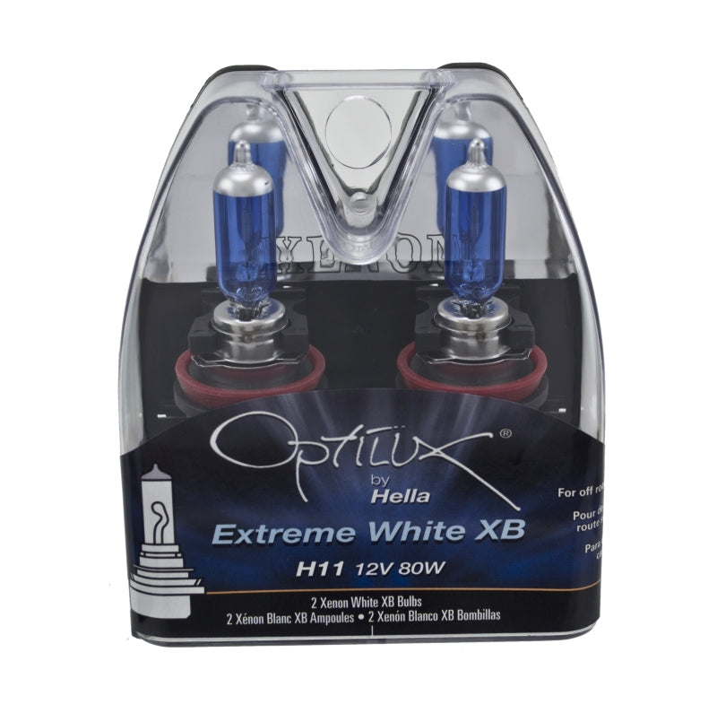 Hella Optilux XB Extreme Type H11 12V 80W Blue Bulbs - Pair Bulbs Hella