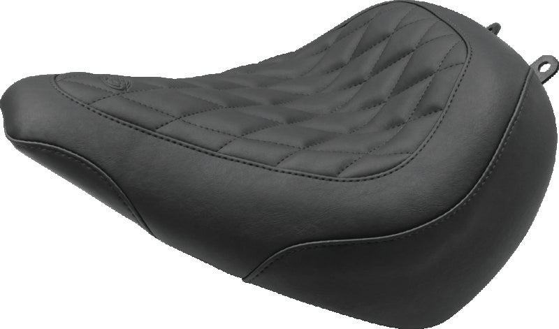 Mustang 18-21 Harley Street Bob Wide Tripper Passenger Seat Diamond Stitch - Black Passenger Motorcycle Seats Mustang Motorcycle
