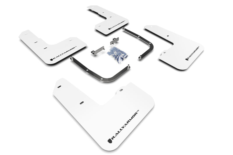 Rally Armor 19-22 Hyundai Veloster N White UR Mud Flap w/ Black Logo Mud Flaps Rally Armor