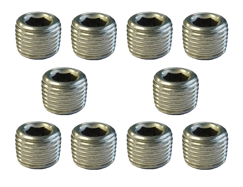 Torque Solution Stainless Steel 1/8 in NPT Plug: Universal 10 Pack Fittings Torque Solution