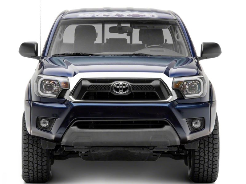 Raxiom 12-15 Toyota Tacoma Axial Series Projector Headlights w/ LED Bar- Black Housing (Clear Lens) Headlights Raxiom