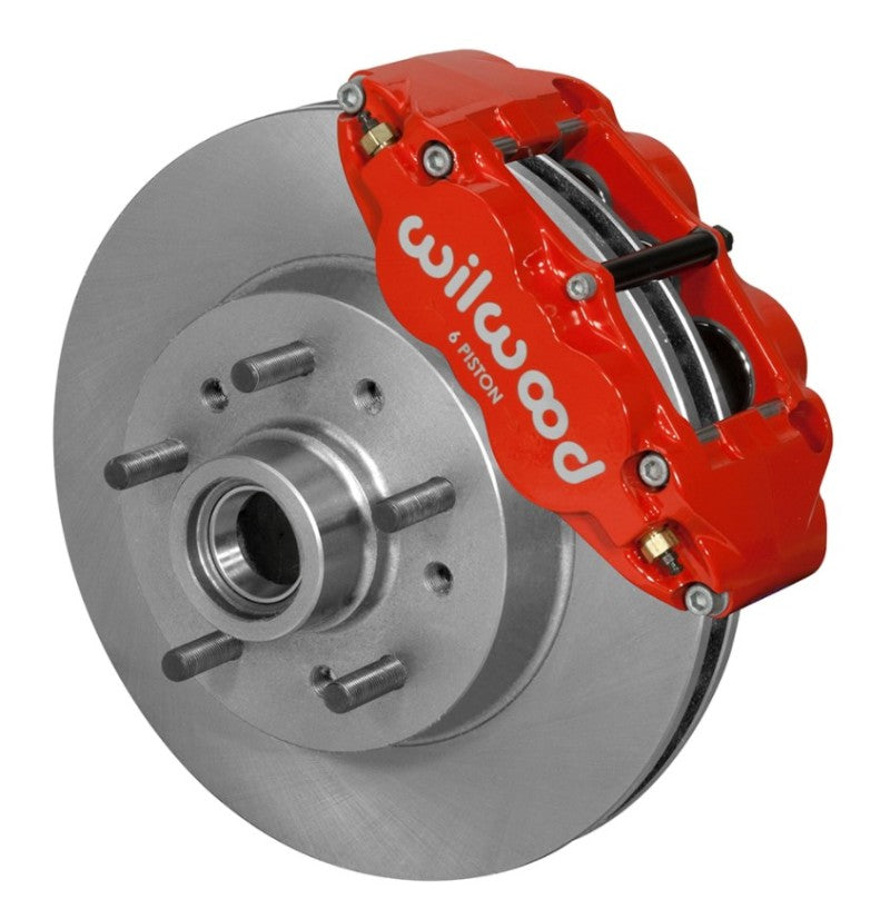 Wilwood Narrow Superlite 6R Front Brake Kit 11.86in Red 64-70 GM C10 w/ Factory Drum Spindles Big Brake Kits Wilwood
