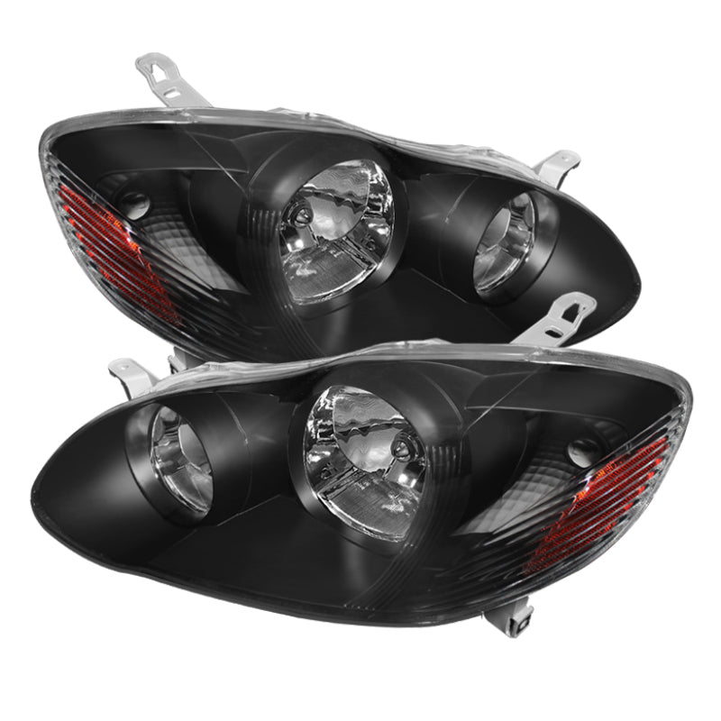 xTune Toyota Corolla 03-06 Crystal Headlights Black HD-JH-TC03-AM-BK Headlights SPYDER