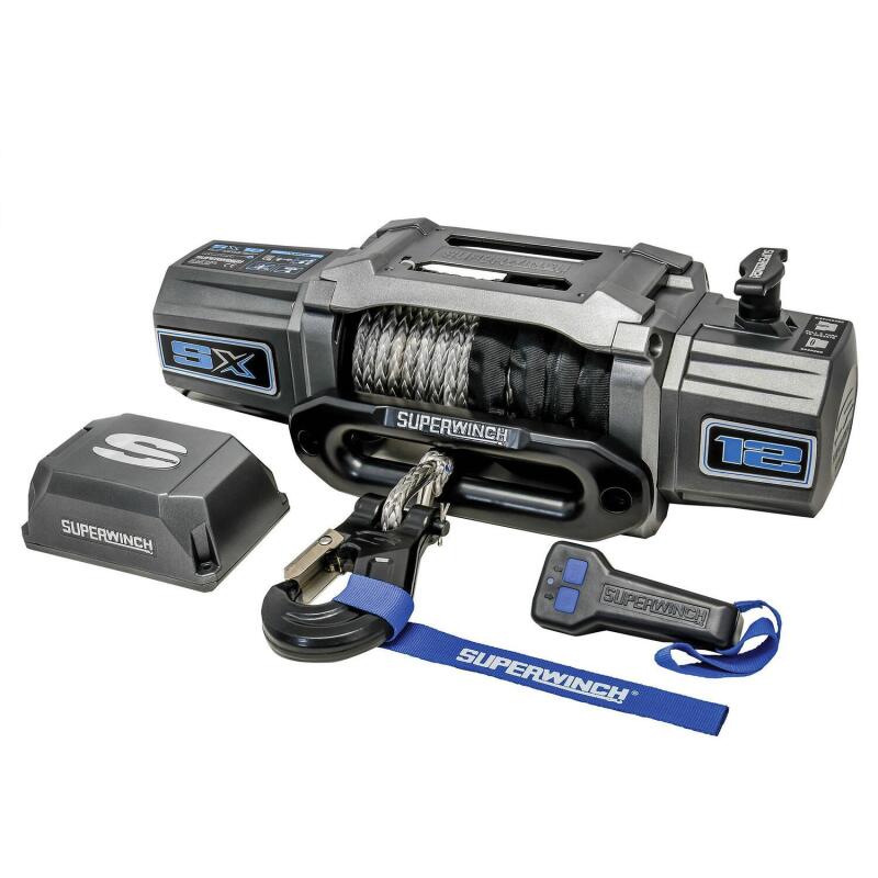 Superwinch 12000 LBS 12V DC 3/8in x 80ft Synthetic Rope SX 12000SR Winch - Graphite Winches Superwinch