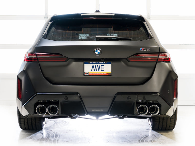 AWE Tuning BMW G90/G99 M5 Track Edition Cat-Back Exhaust - Chrome Silver Tips Catback AWE Tuning