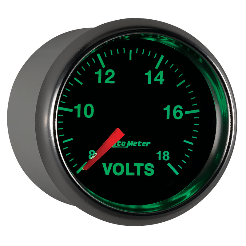 Autometer GS Series 2-1/16in Voltmeter 18V Electrical Gauge Full Sweep Gauges AutoMeter