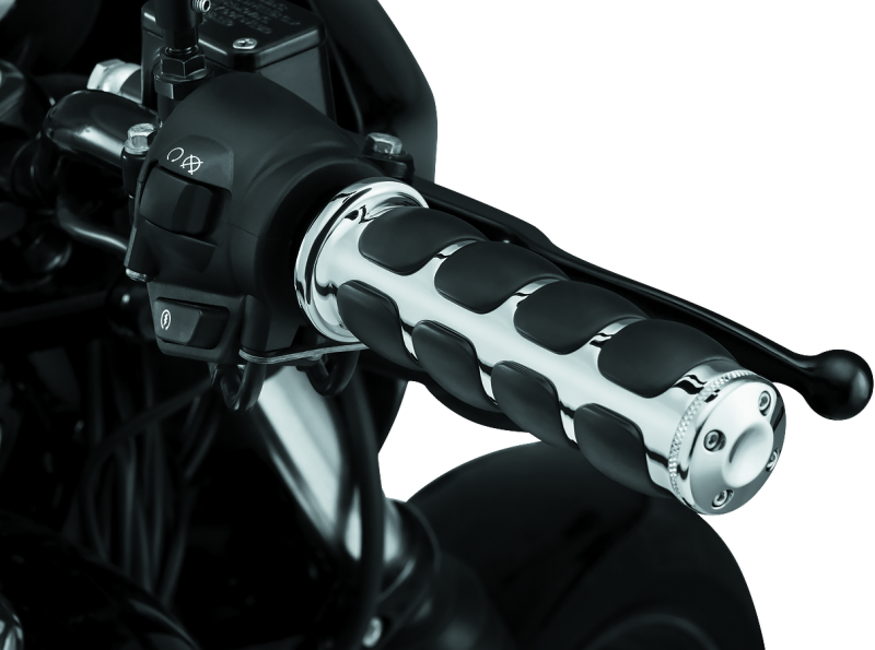 Kuryakyn Premium ISO Grips Without Throttle Boss Throttle-By-Wire Chrome Grips Kuryakyn
