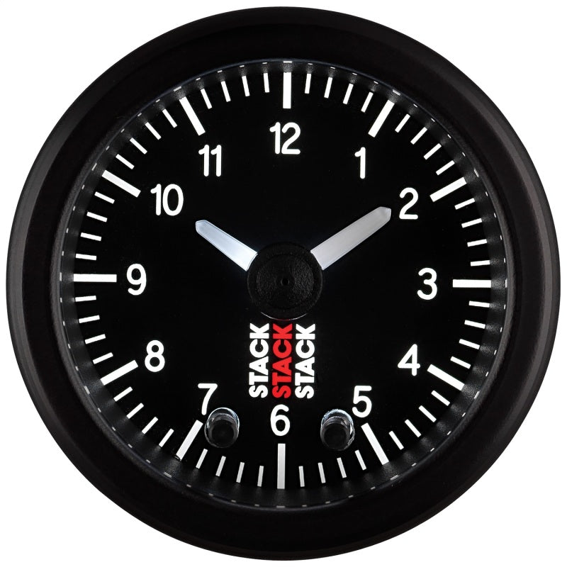 Autometer Stack Analog Clock Gauge - Black Gauges AutoMeter