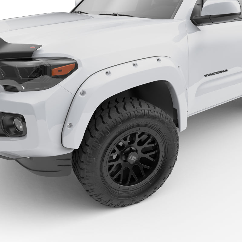 EGR 16+ Toyota Tacoma w/Mudflap Bolt-On Look Color Match Fender Flares - Set - Super White Fender Flares EGR