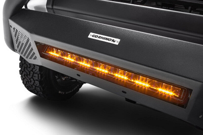 Go Rhino Xplor Blackout Combo Series Sgl Row LED Light Bar w/Amber (Side/Track Mount) 20.5in. - Blk Light Bars & Cubes Go Rhino