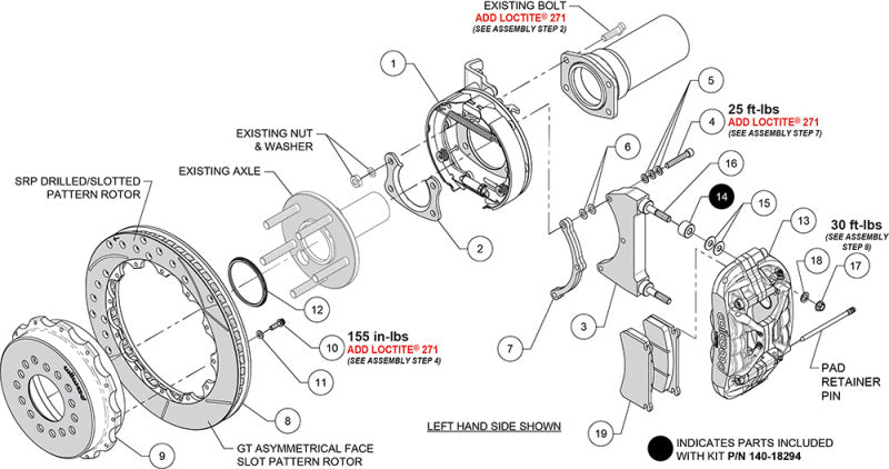 Wilwood New Big Ford XRS4R Rear Big Brake Kit - 13.00in Drill & Slott Rotor - 2.50in Offset - Black Brake Kits - Performance D&S Wilwood