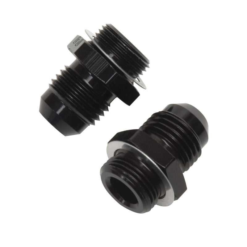 Russell Performance -6 AN Carb Adapter Fittings (2 pcs.) Black Fittings Russell
