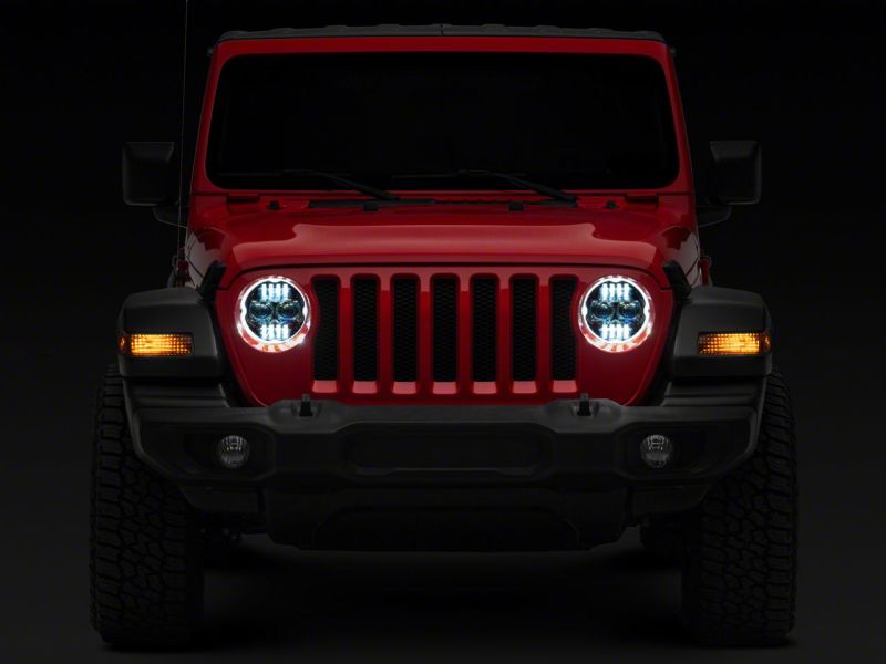 Raxiom 18-23 Jeep Wrangler JL Axial Series 9-In Angel Eye LED Headlights- Blk Housing (Clear Lens) Headlights Raxiom