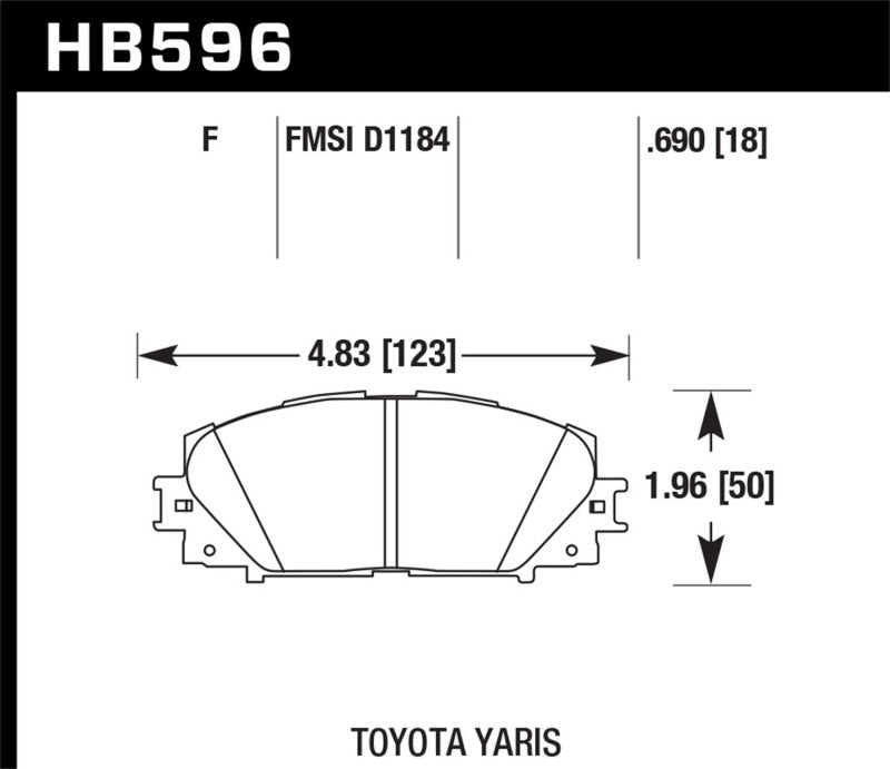 Hawk 07-16 Toyota Yaris HPS 5.0 Front Brake Pads Brake Pads - Performance Hawk Performance