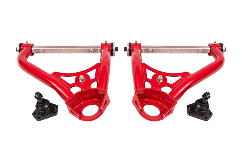 BMR 68-74 Chevrolet Nova Non-Adj. Upper A-Arms w/ STD. Ball Joint (Delrin) - Red Control Arms BMR Suspension