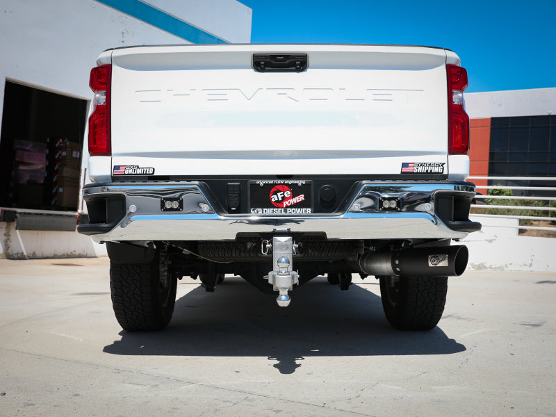 aFe Large Bore-HD 5 IN 409 SS DPF-Back Exhaust System w/Black Tip 20-21 GM Truck V8-6.6L DPF Back aFe