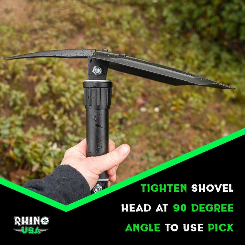 Rhino USA Folding Recovery Shovel W/Pick Camping Equipment Rhino USA