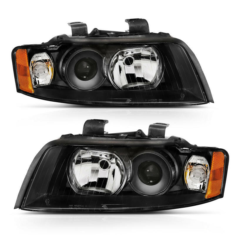 ANZO 2002-2005 Audi A4 Projector Headlight Black G2 (Halogen Type) Headlights ANZO
