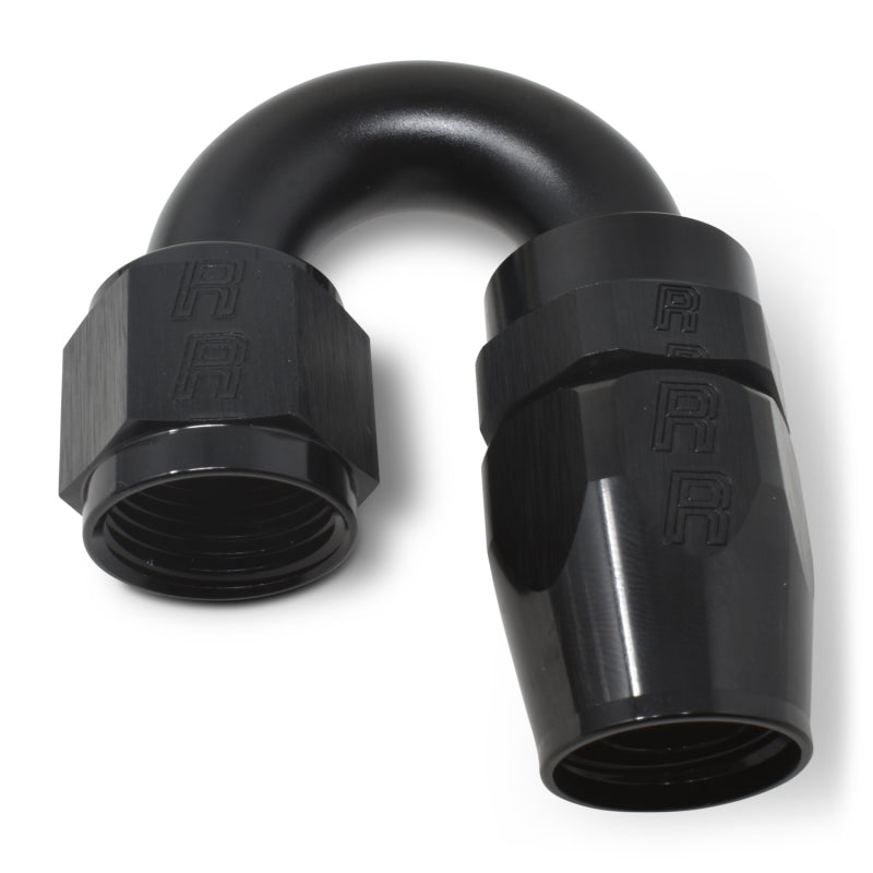 Russell Performance -6 AN Black 180 Degree Full Flow Swivel Hose End Fittings Russell