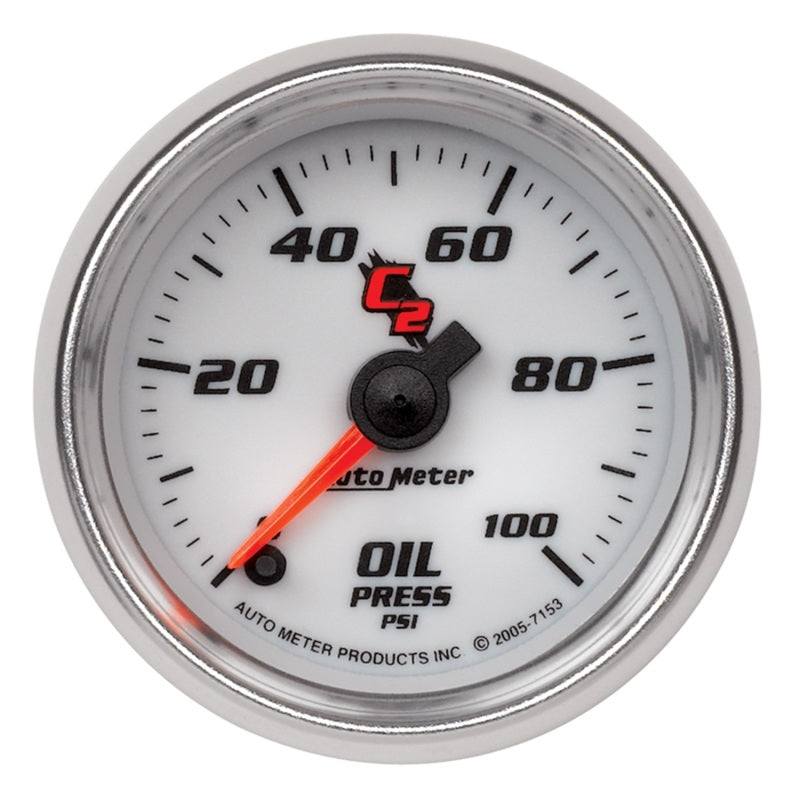 Autometer C2 52mm 100 PSI Electronic Oil Pressure Gauge Gauges AutoMeter