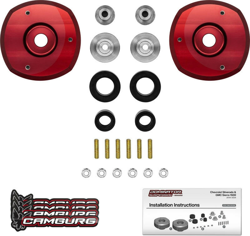 Camburg 19-24 Chevrolet Silverado 1500 2in. Front Spring Preload Spacer Kit (Red) Drain Plugs Camburg