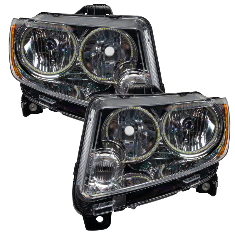 Oracle 11-13 Jeep Grand Cherokee Pre-Assembled Halo Headlights (Non HID) Chrome - Red Headlights ORACLE Lighting