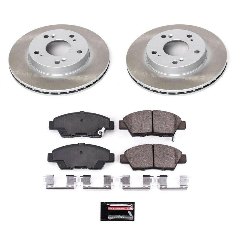 Power Stop 11-15 Honda CR-Z Front Semi-Coated Rotor Kit Brake Kits - Performance Blank PowerStop