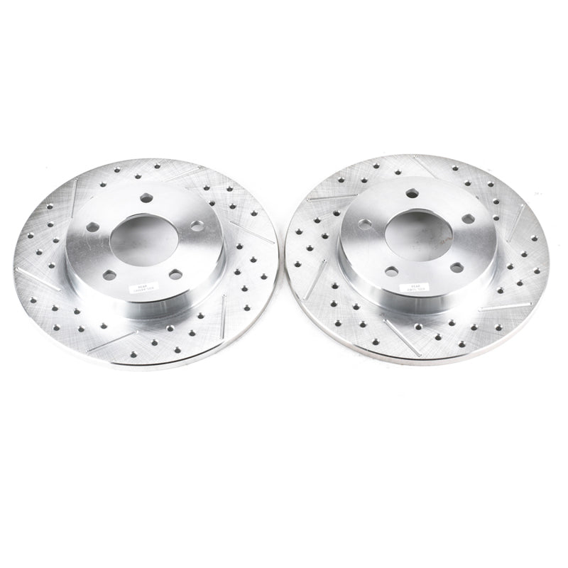 Power Stop 00-05 Buick LeSabre Rear Evolution Drilled & Slotted Rotors - Pair Brake Rotors - Slot & Drilled PowerStop